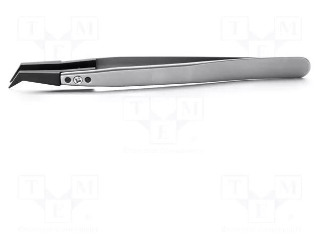 Tweezers; strong construction,replaceable tips; Blades: narrow IDEAL-TEK IDL-246CFR.SA