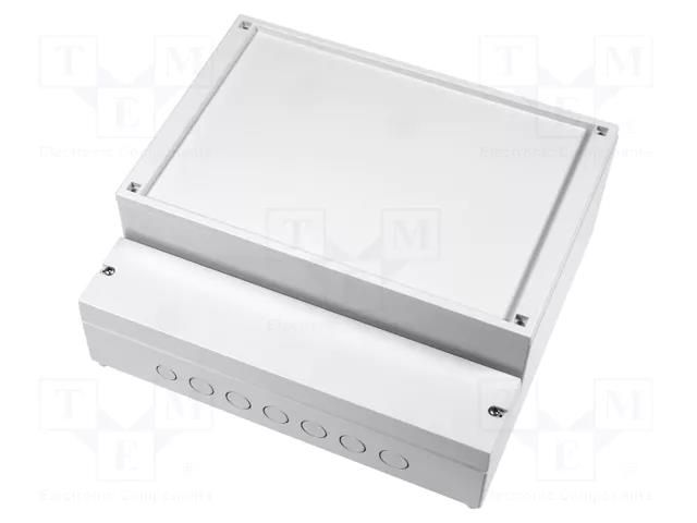 Enclosure: wall mounting; X: 296mm; Y: 261mm; Z: 112mm; ABS; grey BOPLA RCP310F