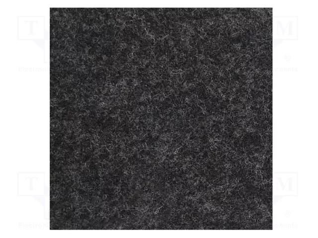 Upholstery cloth; Dim: 1500x700mm; Thk: 3mm; black melange BASSER MAT.10.02