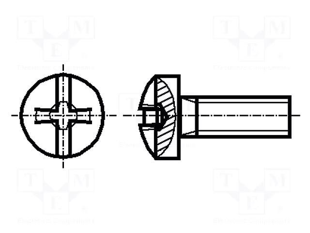 Screw; M3x14; 0.5; Head: button; Phillips,slotted; PH1,0.6mm; steel BOSSARD B3X14/BN1435