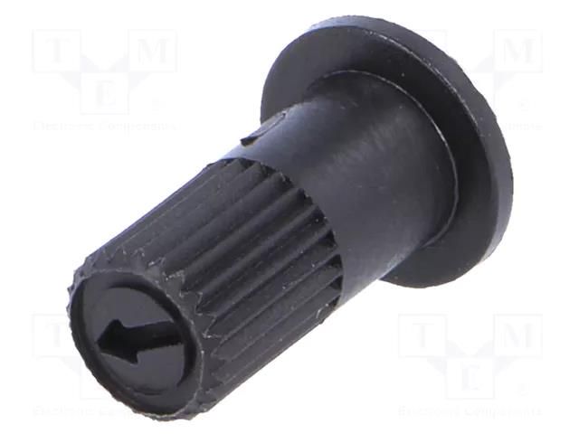 Knob; with flange; black; Ø6mm; Flange dia: 9mm ACP CA66025B
