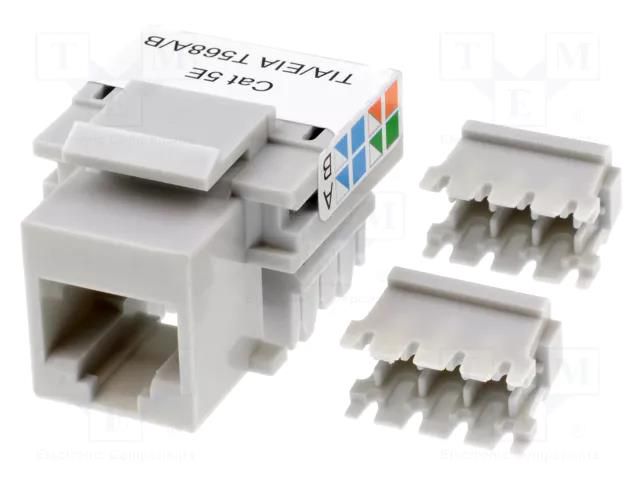 Connector: RJ45; socket; PIN: 8; 8p8c; Keystone,for panel mounting CONNFLY RJ45PP-ALAN