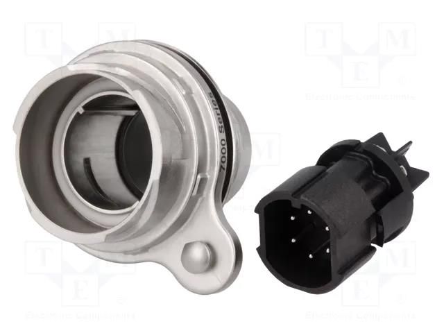 Connector: circular; socket; male; PIN: 6; 10A; 500V; Buccaneer 7000 BULGIN PXM7012/06P/ST