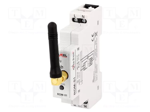 Receiver; for DIN rail mounting; 230VAC; relay NO / NC; 300m ZAMEL ROM-01