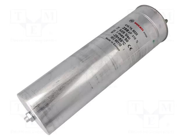 Capacitor: polypropylene; one phase; 288uF; ±10%; Ø100x370mm; 50A DUCATI ENERGIA 416.74.6025