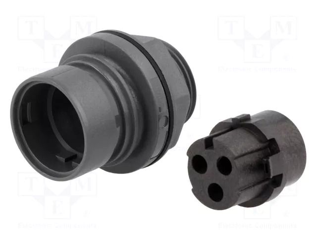 Connector: circular; socket; female; PIN: 3; 16A; 277V; w/o contacts BULGIN PXP6012/03S/CR