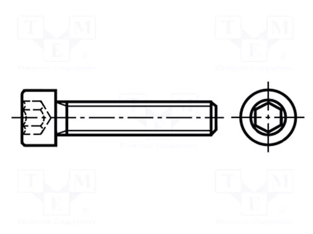 Screw; withTuflok patch; M4x16; 0.7; Head: cheese head; hex key BOSSARD B4X16/BN8706