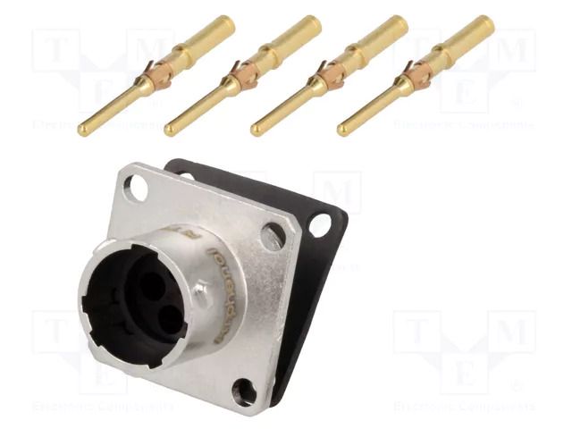 Connector: circular; socket; PIN: 4; male; crimped; RT360; IP67; 13A AMPHENOL RT00104PNH-K