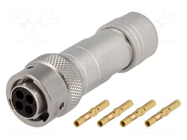 Connector: circular; plug; for cable; PIN: 4; female; crimped; RT360 AMPHENOL RT06104SNH-K