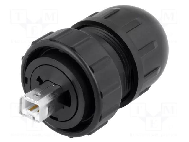 Connector: USB B; plug; Data-Con-X; for cable; straight; USB 2.0 SWITCHCRAFT DCC-USBBB-180