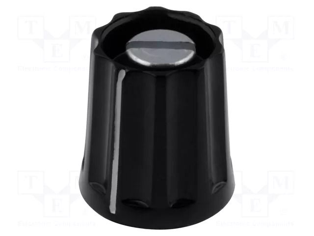 Knob; with pointer; plastic; Øshaft: 3mm; Ø11.8x13mm; black MENTOR G330.31