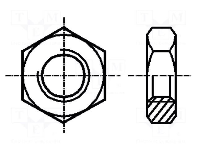 Nut; hexagonal; M8; 1; A2 stainless steel; H: 4mm; 13mm; BN 20015 BOSSARD B8X1/BN20015