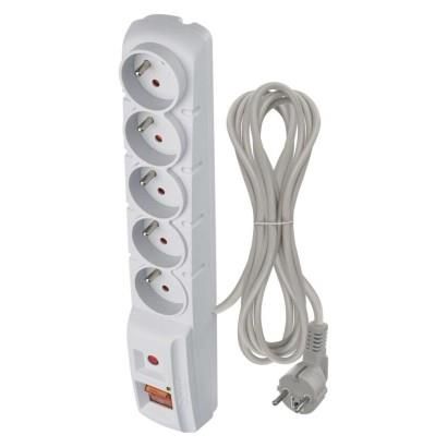 Surge Protector – 5 sockets, 3m, grey, EMOS P53874 8595025386007