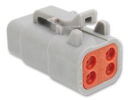 CONNECTOR HOUSING, PLUG, 4 WAY, PLASTIC ATM06-4S