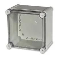 ENCLOSURE, PC, GRY, CLR LID, 190X190X130 PC 1919 13 T ENCLOSURE