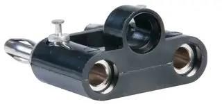 BANANA PLUG, DOUBLE, 15A, TURRET, BLACK MDP-ST
