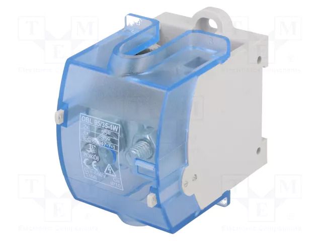 Splice terminal: rail; 125A,323A; 690V; screw terminal; grey; TS35 POKÓJ OBL95/35-1W