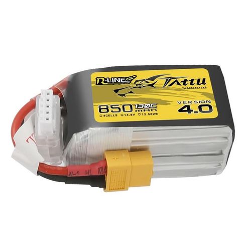 Battery Tattu R-Line 850mAh 14.8V 130C 4S1P XT60, Tattu TAA8504S13X6