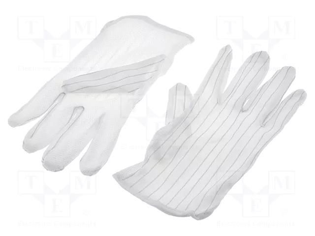 Protective gloves; ESD; L; polyester fabric; <1GΩ SOLDER PEAK GLOVE-ESD/L