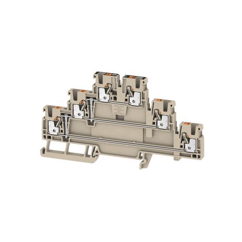 Multi-tier modular terminal, PUSH IN, 2.5 mm², 800 V, 24 A, Number of levels: 3, dark beige, orange Weidmuller 2428540000