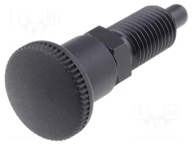 Indexing plungers; Thread: M12; Plating: black finish; 6mm; steel ELESA+GANTER GN817-6-9-B