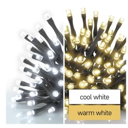 LED Christmas chain 2-in-1, 10 m, outdoor and indoor, warm/cool white, programmes, EMOS D4AL05 8592920095805