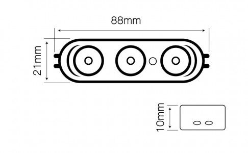 LED module 12V 2,5W 237lm 170° 6500K IP65, 3x SMD2835 OSRAM LED, 7 year warranty, LED line 243424 5901583243424