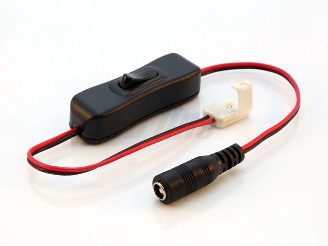 LED line LED strip CLICK CONNECTOR single 8 mm 2 PIN with a cable for the DC socket and switch 243547 5901583243547