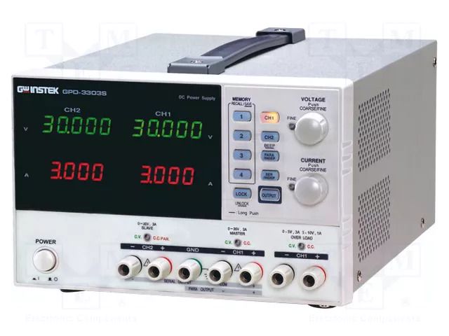 Power supply: programmable laboratory; Ch: 3; 0÷30VDC; 0÷3A; 0÷3A GW INSTEK GPD-3303S
