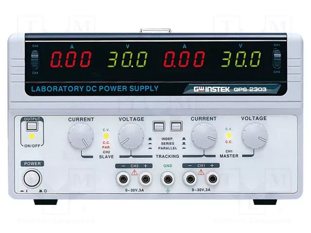 Power supply: laboratory; linear,multi-channel; 0÷30VDC; 0÷3A GW INSTEK GPS-2303