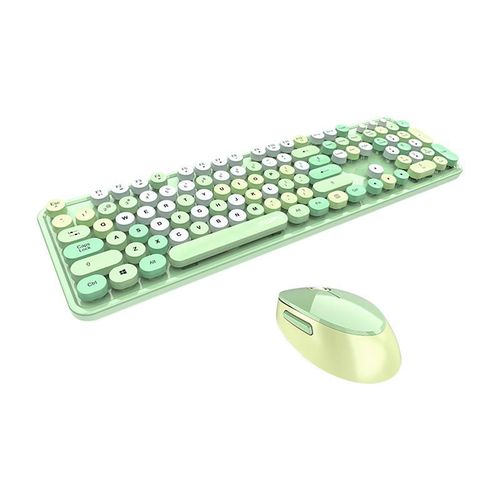 Wireless keyboard + mouse set MOFII Sweet 2.4G (green), MOFII SMK-623387AG Green