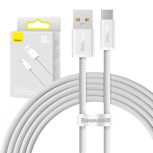 Cable USB to USB-C Baseus Dynamic Series, 100W, 2m (white), Baseus CALD000702