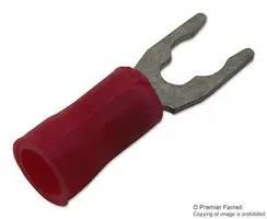 CRIMP TERMINAL, FORK, #8, 16AWG, RED 53241-2