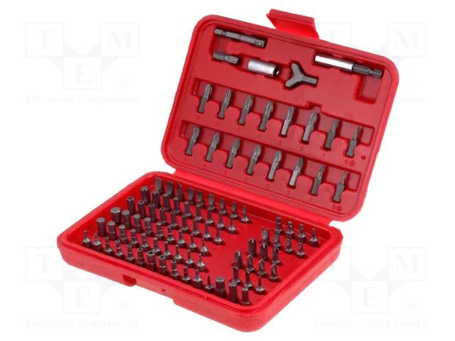 Kit: screwdriver bits; bag; Holder: C6,3mm,E6,3mm; 100pcs. GOLDTOOL GT-050