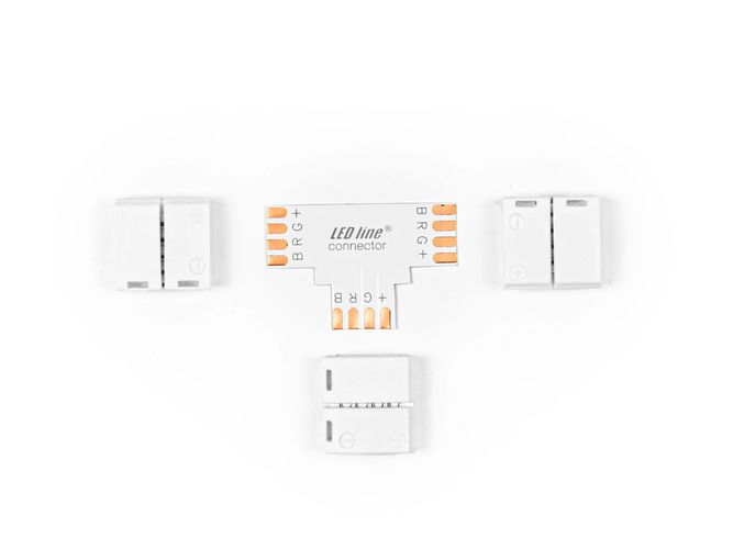 Angle connector for LED strips CLICK CONNECTOR 10mm 4-pin T RGB 246524 5901583246524