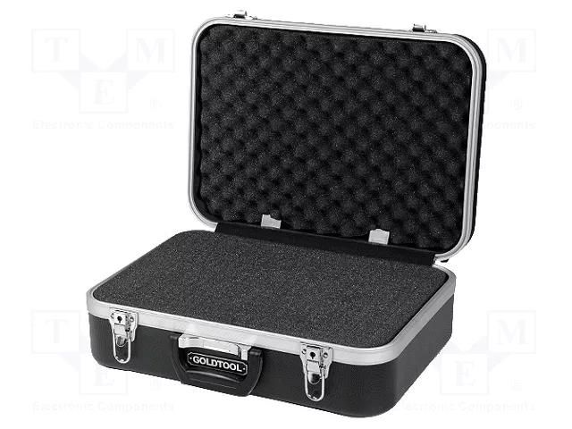 Case; tool case; black; ABS; Body dim: 460x330x150mm GOLDTOOL GT-906