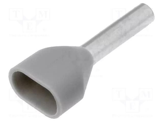 Tip: bootlace ferrule; insulated,double; copper; 0.75mm2; 8mm WEIDMÜLLER H0.75/15D2/GY