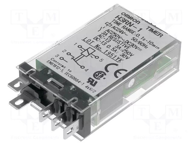 Timer; 0,1s÷10min; SPDT; 250VAC/3A; Usup: 24VAC; H3RN; socket; PIN: 5 OMRON H3RN-1/24VAC