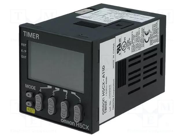 Timer; Range: 0,01s÷9999h; SPDT; 24VAC; 12÷24VDC; H5CX; Display: LED OMRON H5CX-A11D