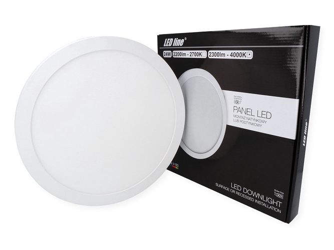 LED panelė universali EasyFix, 230Vac 24W, neutraliai balta, apvali, LED line 248849 5901583248849