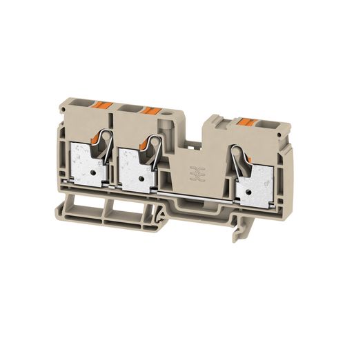 Feed-through terminal block, PUSH IN, 10 mm², 1000 V, 57 A, Number of connections: 3 Weidmuller 2490520000 04050118500394