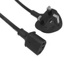 POWER CORD, UK PLUG-IEC 60320 C13, 1M GW-151633