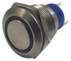 PB SWITCH, ILLUM, SPST, 5A, 250VAC, RED MPB19-A0F10R-312-JQ
