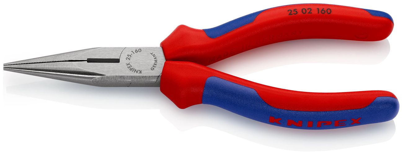 KNIPEX 25 02 160 Snipe Nose Side Cutting Pliers (Radio Pliers) with multicomponent handles black atramentized 160 mm 25 02 160 4003773023166