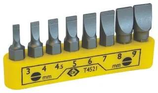 SLOTTED SCREWDRIVER BIT CLIP SET, 8 PCS T4521