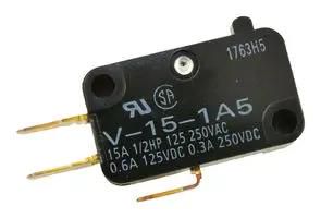 MINIATURE SWITCH, SPDT, 15A, 250V, 200GF V-15-1A5 BY OMI