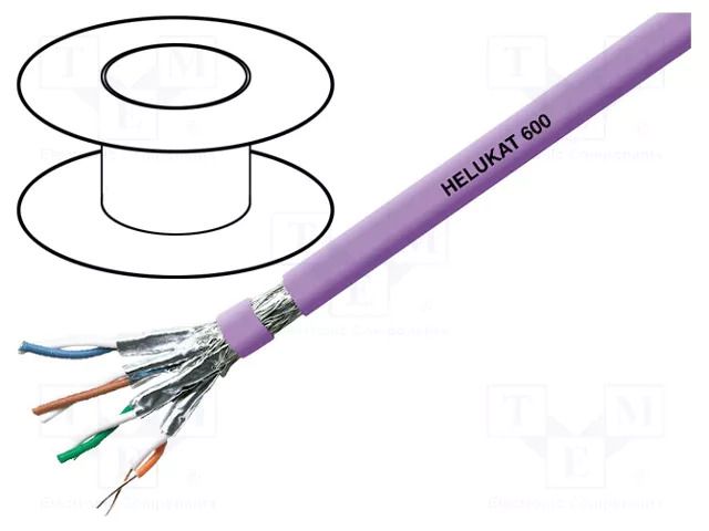 Wire; HELUKAT® 600,S/FTP; 4x2x23AWG; 7e; wire; Cu; Insulation: FRNC HELUKABEL HELUKAT600-SSTP-SF