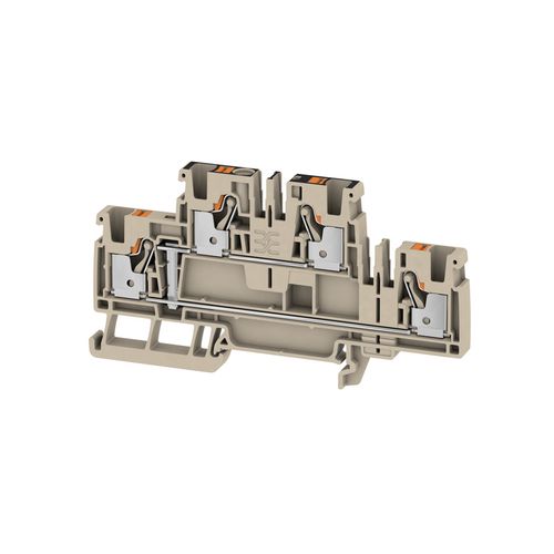 Multi-tier modular terminal, PUSH IN, 4 mm², 800 V, 32 A, Number of levels: 2, dark beige, orange Weidmuller 2540020000