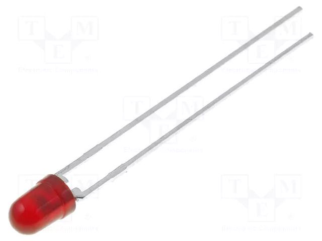 LED; red; 3mm; 2mcd; 50°; Front: convex; 1.7÷2VDC; No.of term: 2 BROADCOM (AVAGO) HLMP-1700
