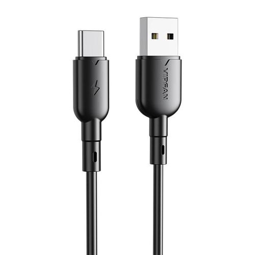 USB to USB-C cable VFAN Colorful X11, 3A, 1m (black), Vipfan X11TC-black